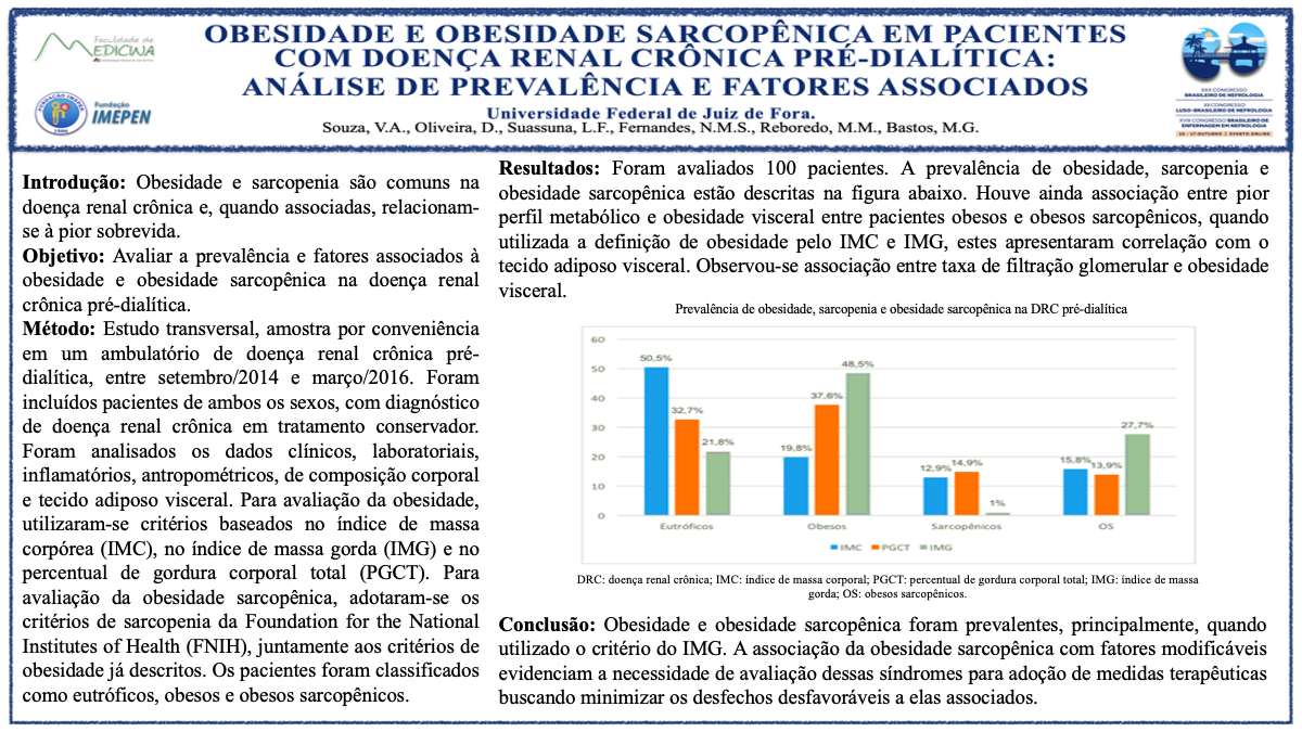 OBESIDADE E OBESIDADE SARCOPÊNICA EM PACIENTES COM DOENÇA RENAL CRÔNICA PRÉ-DIALÍTICA: ANÁLISE DE PREVALÊNCIA E FATORES ASSOCIADOS