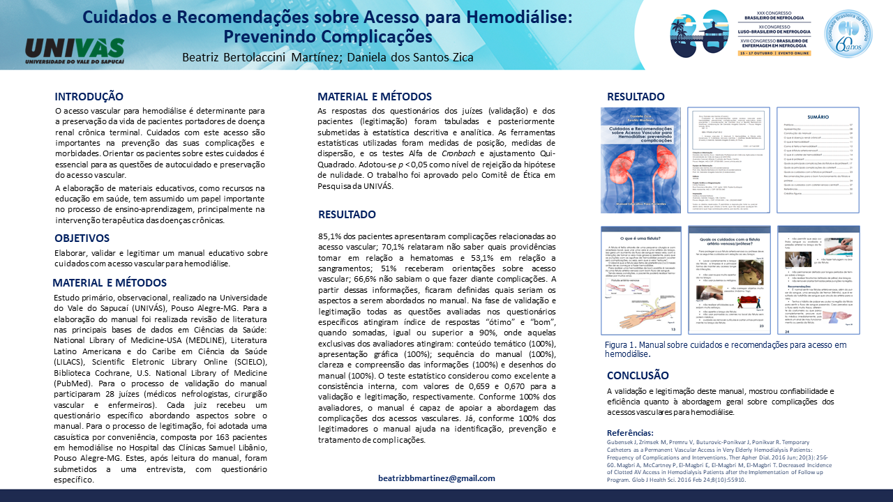 CUIDADOS E RECOMENDAÇÕES SOBRE ACESSO VASCULAR PARA HEMODIÁLISE: PREVENINDO COMPLICAÇÕES