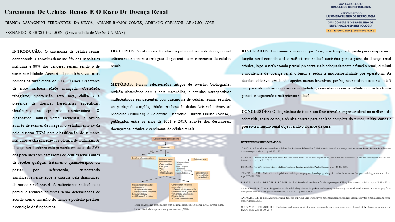 CARCINOMA DE CÉLULAS RENAIS E O RISCO DE DOENÇA RENAL CRÔNICA