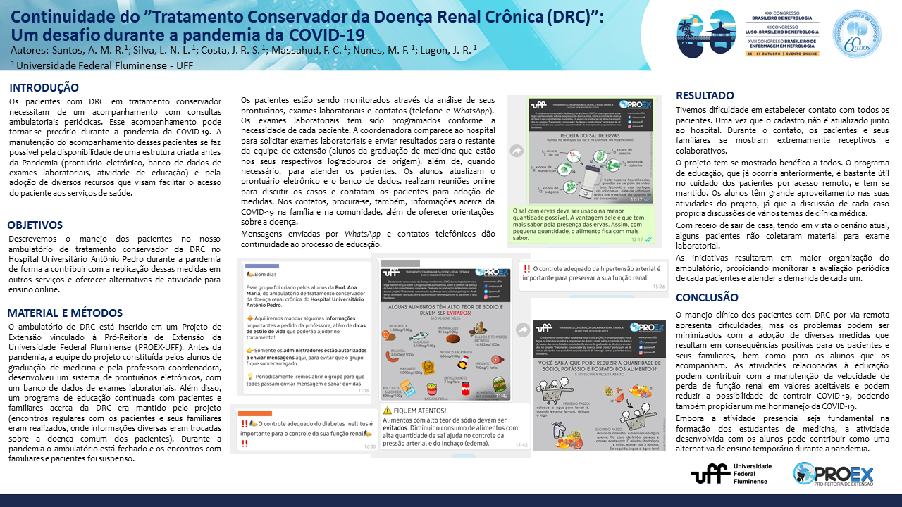 CONTINUIDADE DO “TRATAMENTO CONSERVADOR DA DOENÇA RENAL CRÔNICA (DRC)”: UM DESAFIO DURANTE A PANDEMIA DA COVID-19