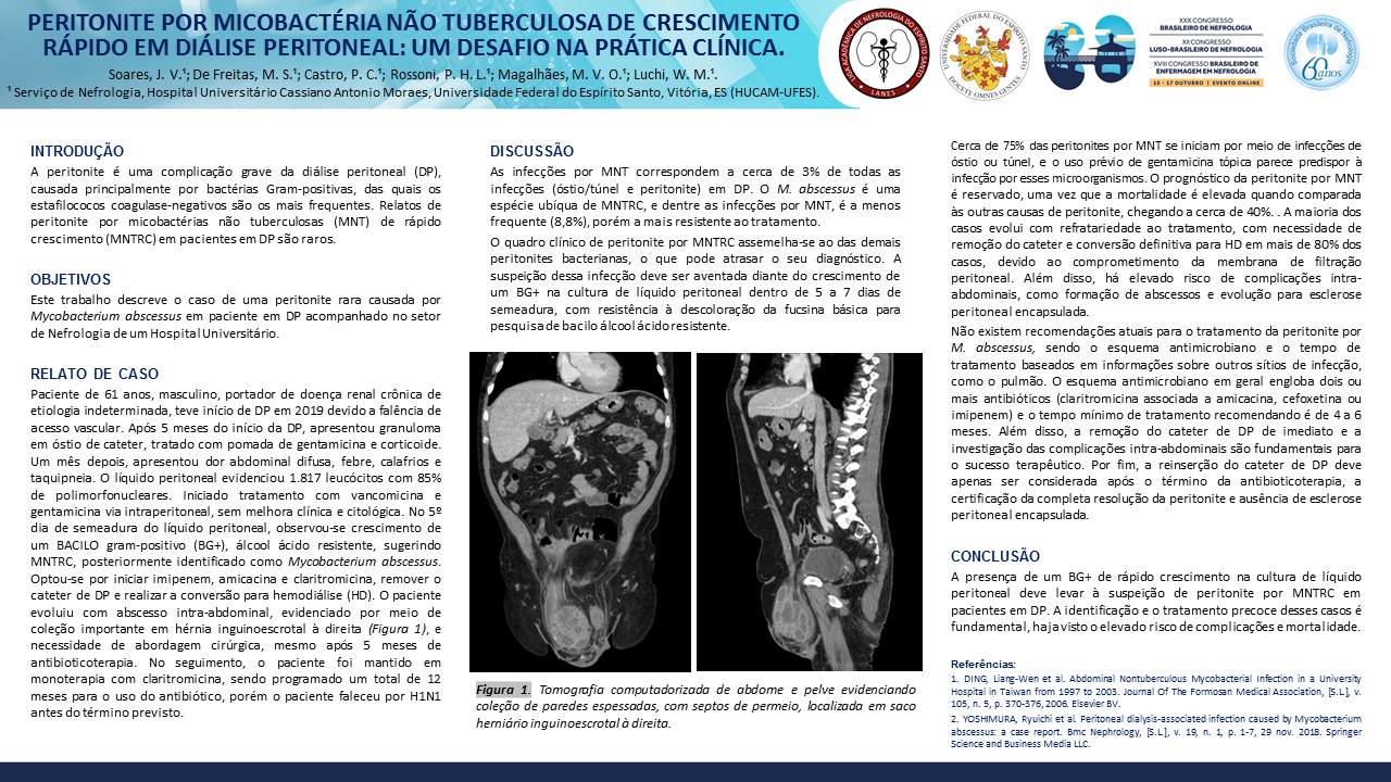 PERITONITE POR MICOBACTÉRIA NÃO TUBERCULOSA DE CRESCIMENTO RÁPIDO EM DIÁLISE PERITONEAL: UM DESAFIO NA PRÁTICA CLÍNICA.