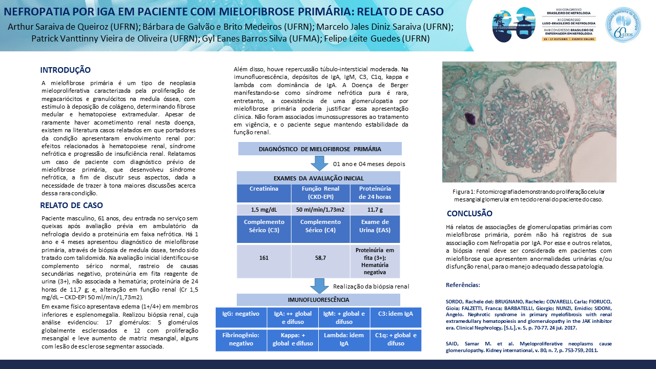 NEFROPATIA POR IGA EM PACIENTE COM MIELOFIBROSE PRIMÁRIA: RELATO DE CASO