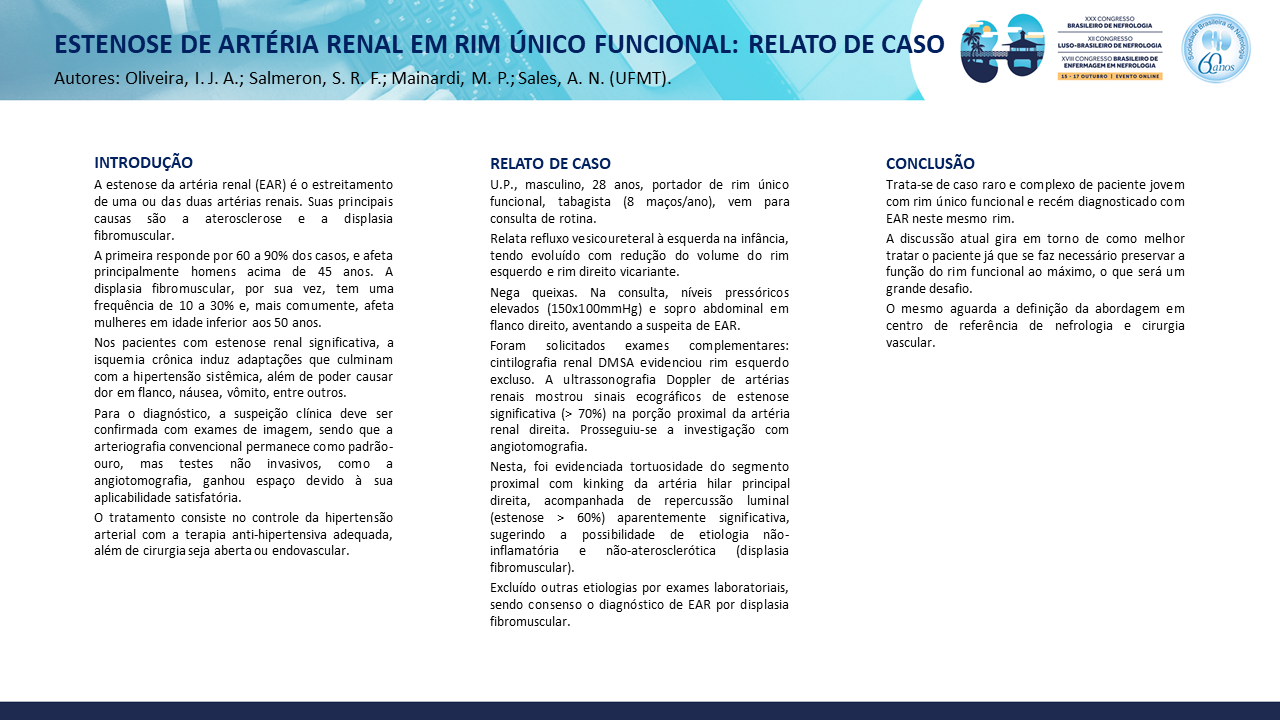 ESTENOSE DE ARTÉRIA RENAL EM RIM ÚNICO FUNCIONAL: RELATO DE CASO