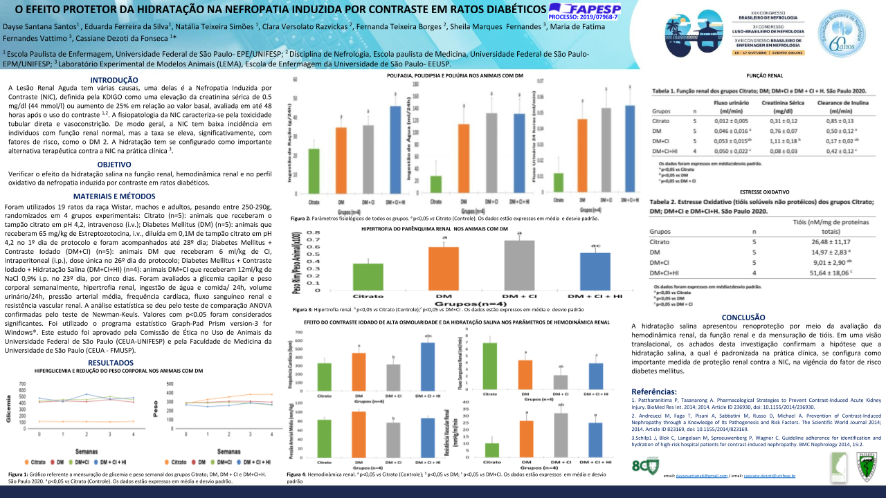 O EFEITO PROTETOR DA HIDRATAÇÃO NA NEFROPATIA INDUZIDA POR CONTRASTE EM RATOS DIABÉTICOS