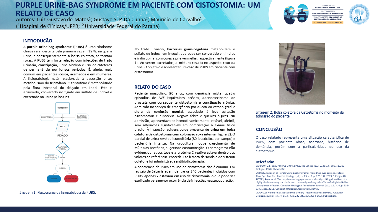 PURPLE URINE-BAG SYNDROME EM PACIENTE COM CISTOSTOMIA: UM RELATO DE CASO