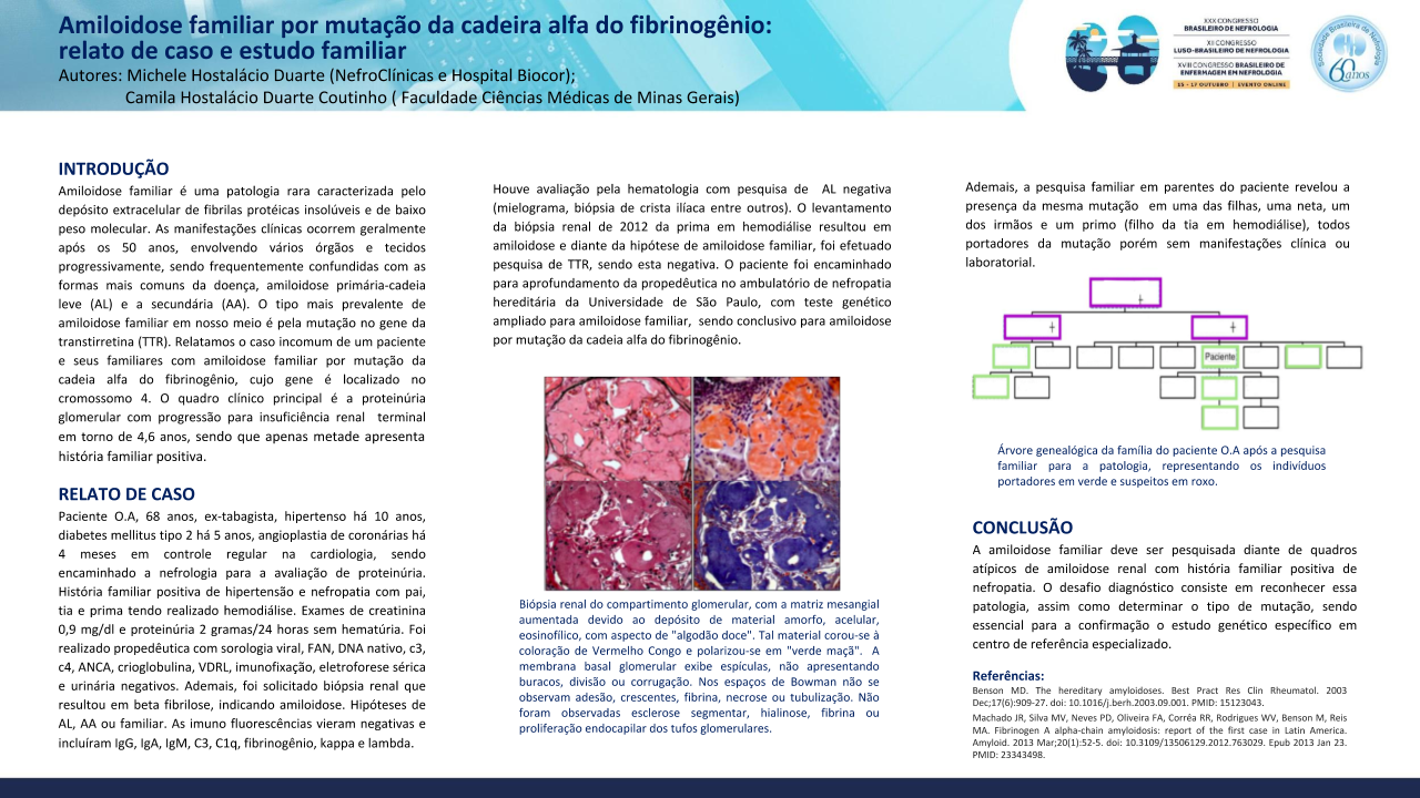 AMILOIDOSE FAMILIAR POR MUTAC_A_O DA CADEIA ALFA DO FIBRINOGE_NIO: RELATO DE CASO E ESTUDO FAMILIAR