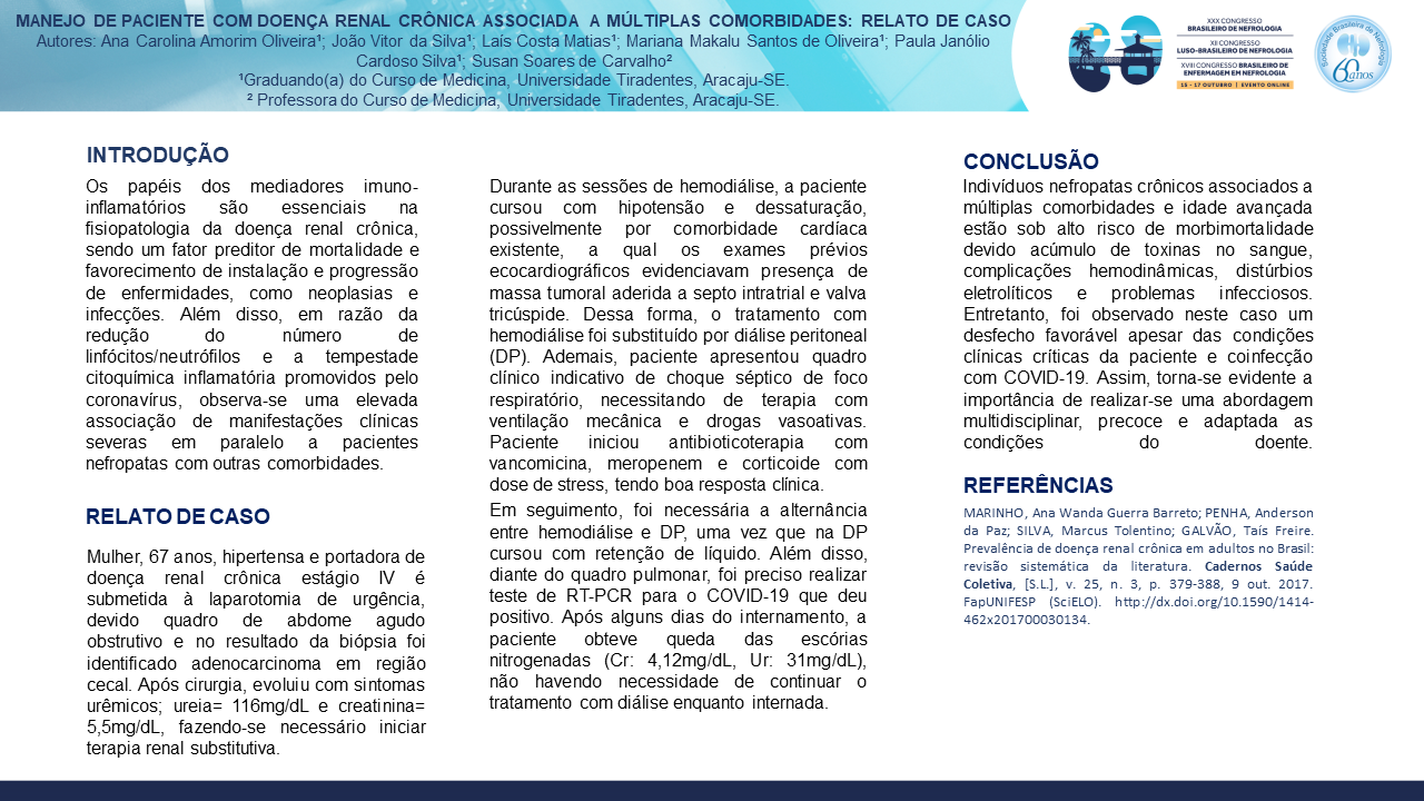 MANEJO DE PACIENTE COM DOENÇA RENAL CRÔNICA ASSOCIADA A MÚLTIPLAS COMORBIDADES: RELATO DE CASO