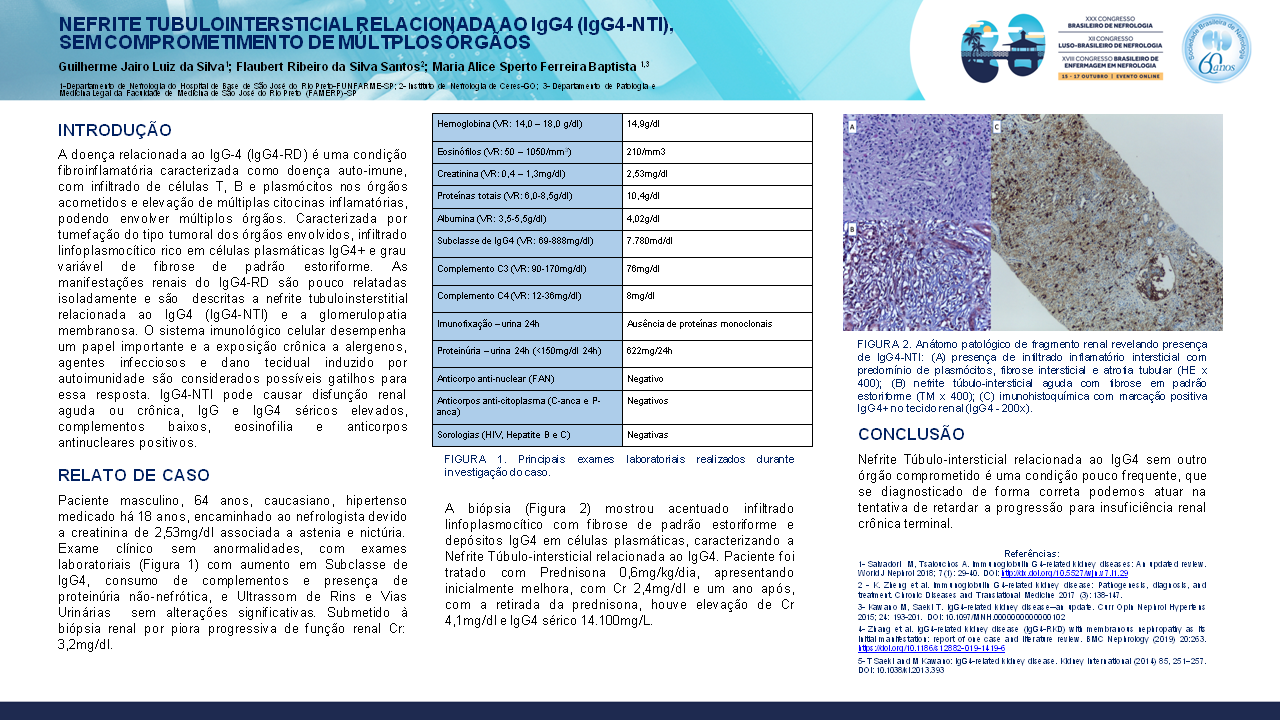 NEFRITE TÚBULO-INTERSTICIAL RELACIONADA AO IGG4 (IGG4-NTI), SEM COMPROMETIMENTO DE MÚLTIPLOS ÓRGÃOS- RELATO DE CASO