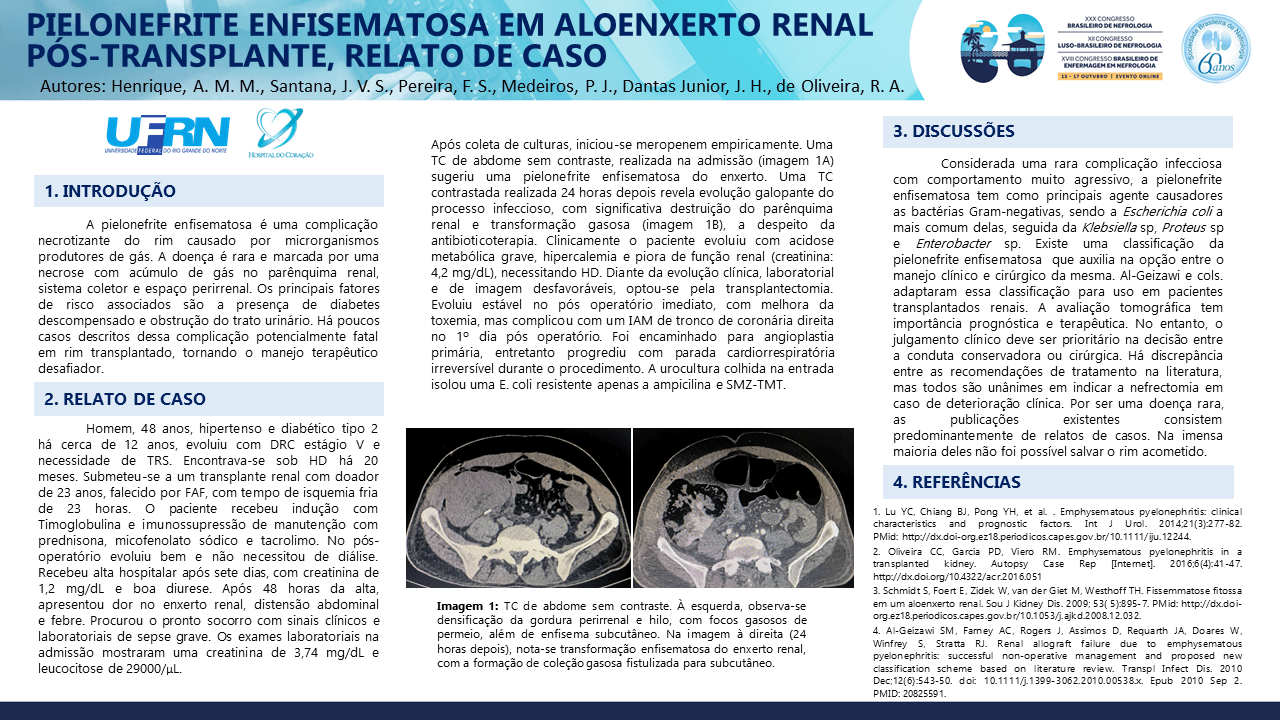 PIELONEFRITE ENFISEMATOSA EM ALOENXERTO RENAL PO_S-TRANSPLANTE, RELATO DE CASO