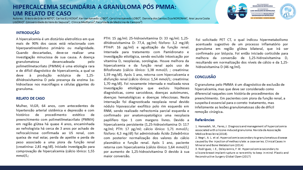 HIPERCALCEMIA SECUNDÁRIA A GRANULOMA PÓS PMMA: UM RELATO DE CASO