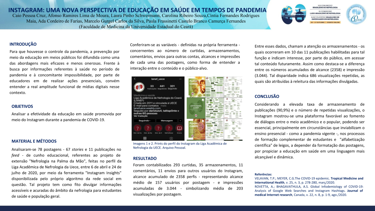 INSTAGRAM: UMA NOVA PERSPECTIVA DE EDUCAÇÃO EM SAÚDE EM TEMPOS DE PANDEMIA