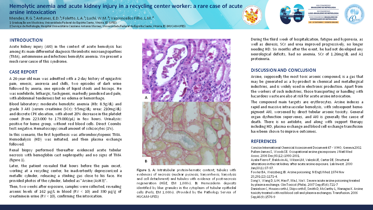 HEMOLYTIC ANEMIA AND ACUTE KIDNEY INJURY IN A RECYCLING CENTER WORKER: A RARE CASE OF ACUTE ARSINE INTOXICATION