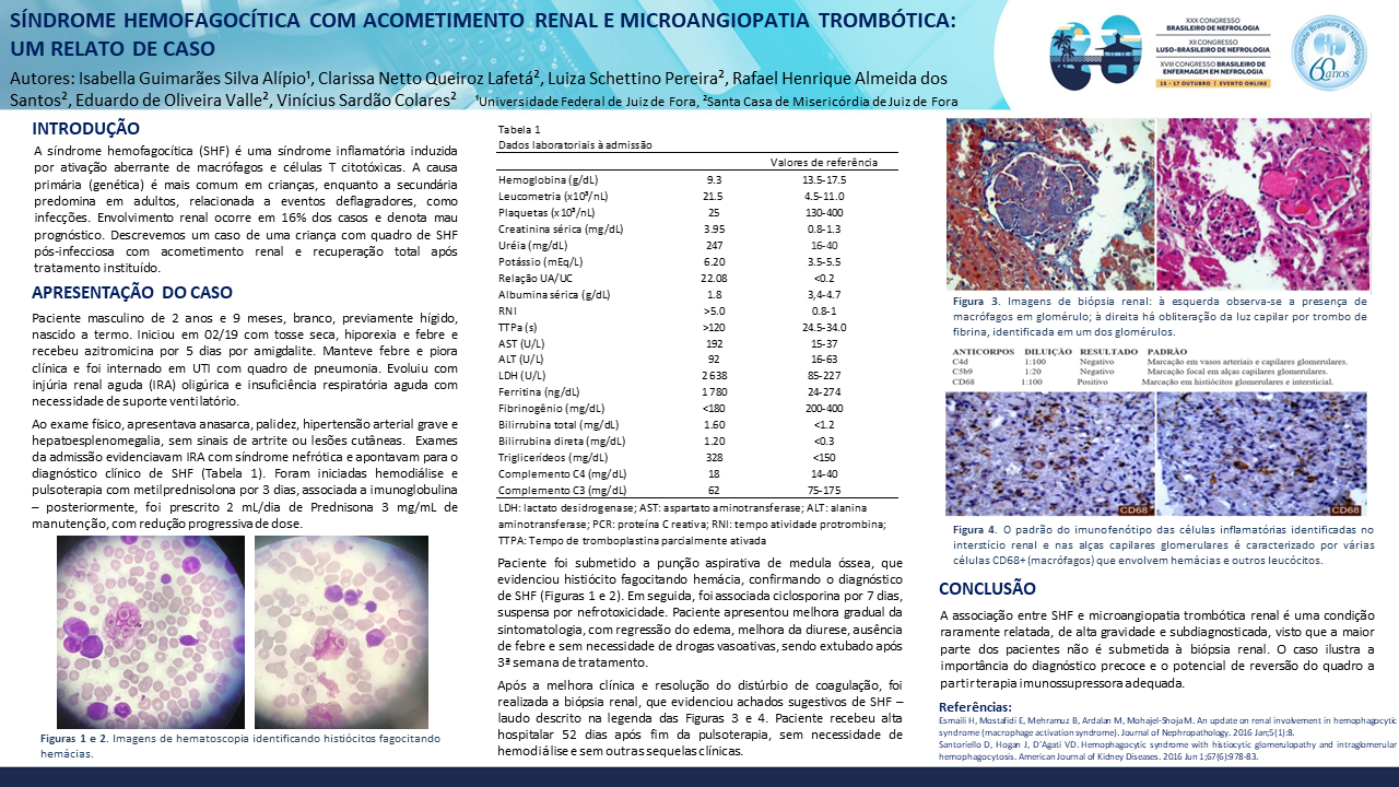 SÍNDROME HEMOFAGOCÍTICA COM ACOMETIMENTO RENAL E MICROANGIOPATIA TROMBÓTICA: UM RELATO DE CASO